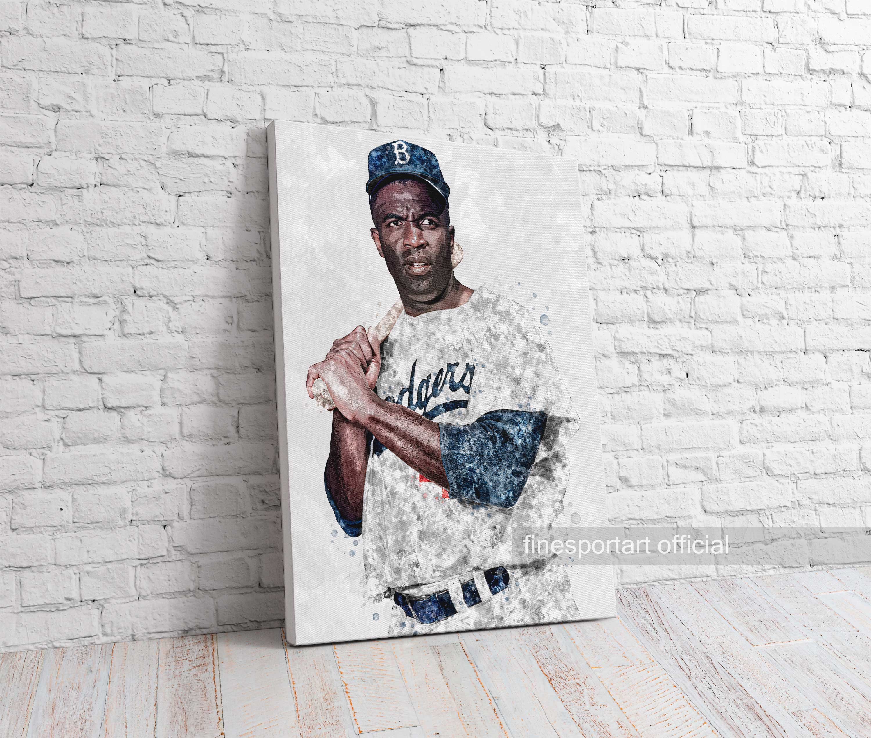 Jackie Robinson Poster, Canvas, Baseball Print, Sports Wall Art, Man ...