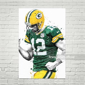 Aaron Rodgers Poster, Canvas, Football print, Sports wall art, Kids room decor, Man Cave, Gift