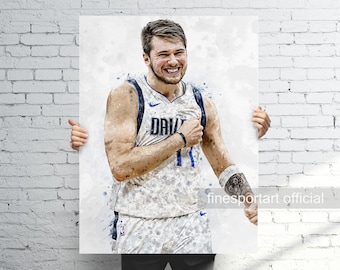 Luka Dallas Poster, Canvas Wrap, Basketball framed print, Sports wall art, Man Cave, Gift, Kids Room Decor