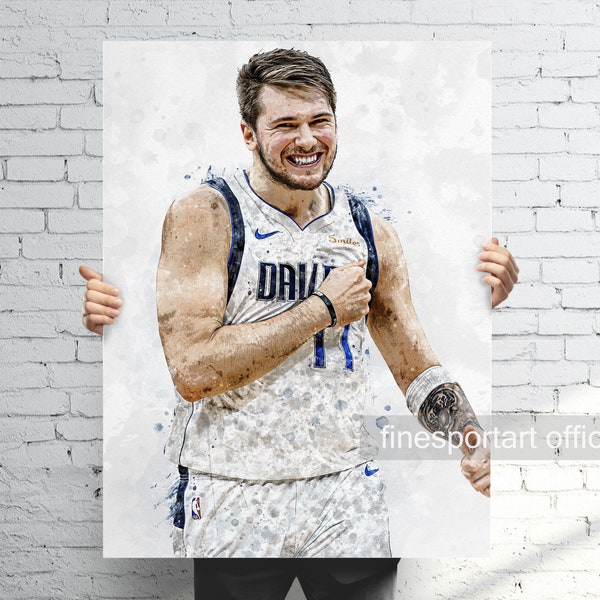 Luka Dallas Poster, Canvas Wrap, Basketball framed print, Sports wall art, Man Cave, Gift, Kids Room Decor