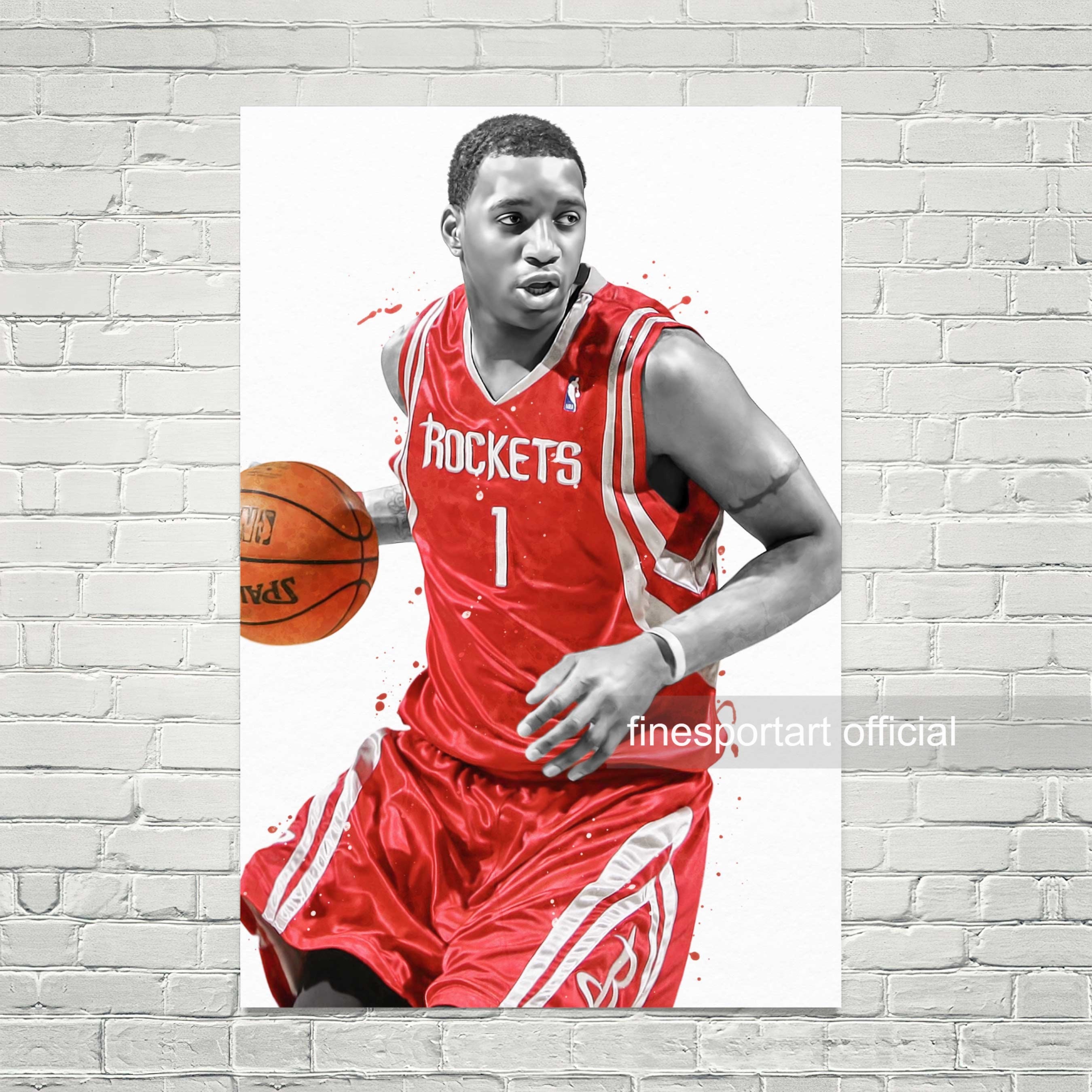 Tracy Mcgrady Houston Poster Canvas Basketball Print Sports 
