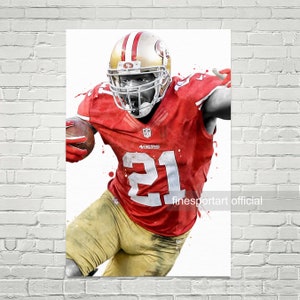 Frank Gore San Francisco Poster, Canvas, Football print, Sports wall art, Kids room decor, Man Cave, Gift