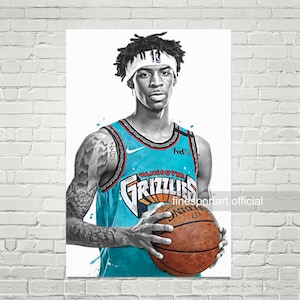 Morant Memphis Poster, Leinwand, Basketball Druck, Sport Wandkunst, Kinderzimmer Dekor, Mann Höhle, Geschenk