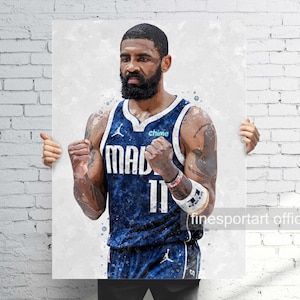 Irving Dallas Poster, Canvas, Basketball print, Sports wall art, Man Cave, Gift, Kids Room Decor
