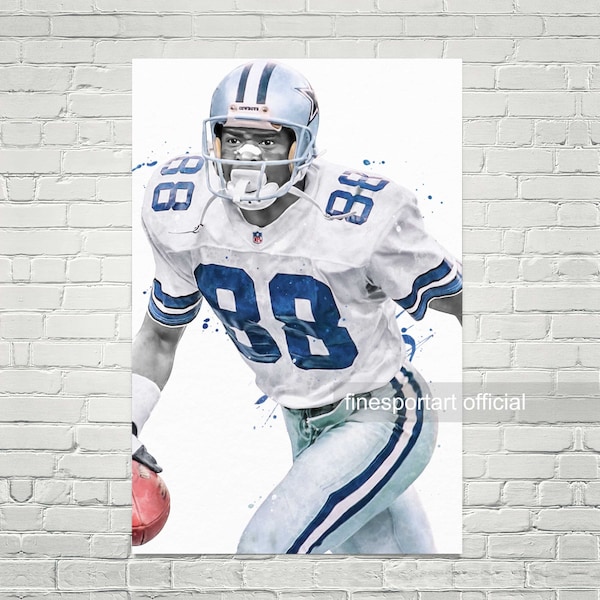 Michael Irvin Dallas Poster, Canvas, Football print, Sports wall art, Kids room decor, Man Cave, Gift