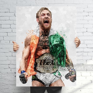 Conor Poster, Canvas, Fighting print, Sports wall art, Man Cave, Gift, Kids Room Decor