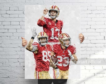 Christian Mccaffrey, Brock Purdy and George Kittle San Francisco