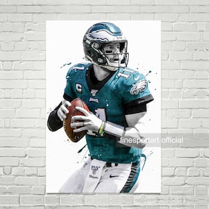 Carson Wentz Philadelphia Poster, Canvas, Football print, Sports wall art, Kids room decor, Man Cave, Gift