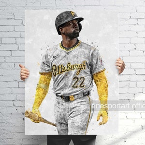 Pôster de Andrew McCutchen Pittsburgh, tela, impressão de beisebol, arte de parede esportiva, caverna do homem, presente, decoração de quarto infantil