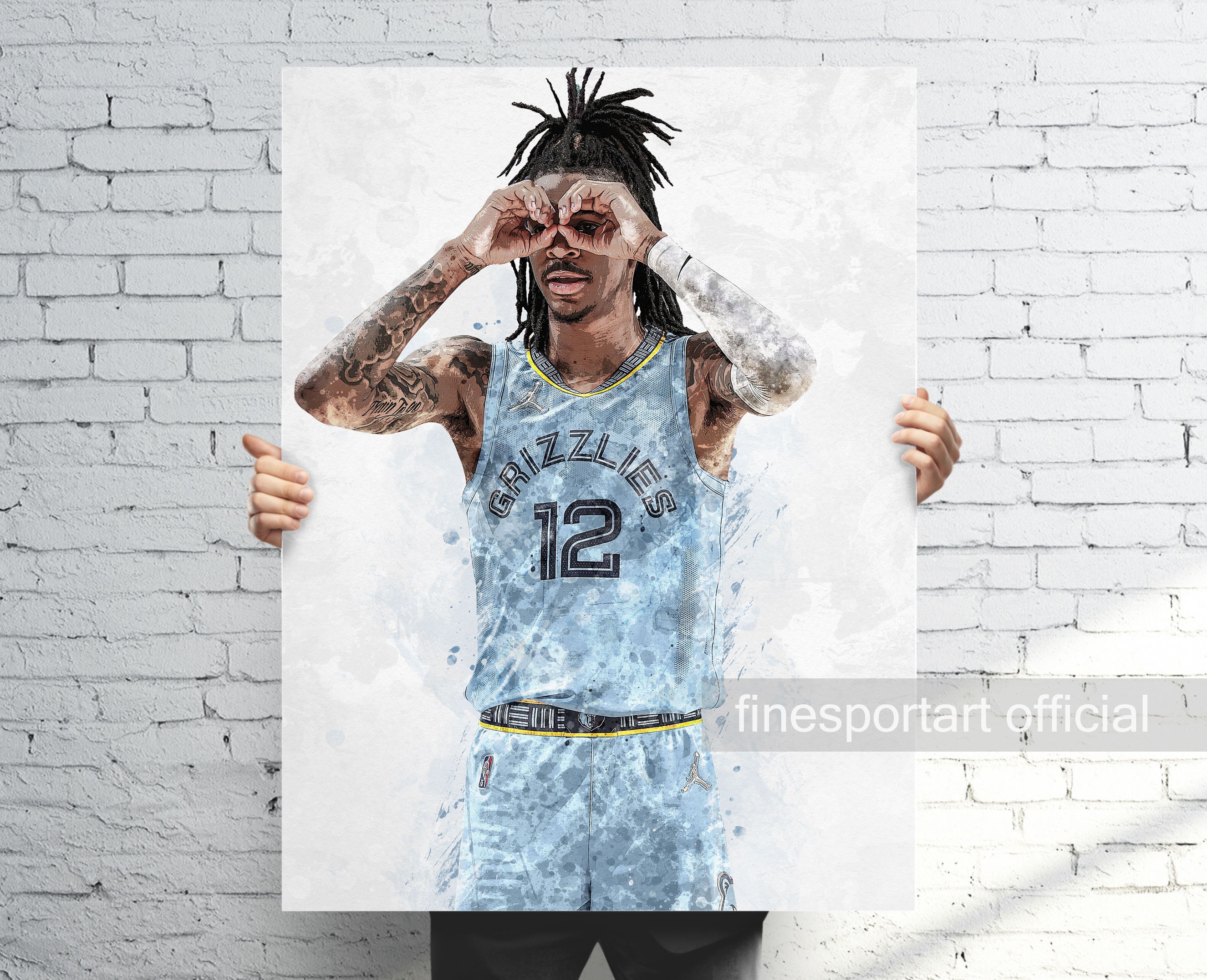 Ja Morant Basketball (2) Poster Decorative Painting Canvas Wall Posters and  Art Picture Print Modern Family Bedroom Decor Posters 12x18inch(30x45cm)