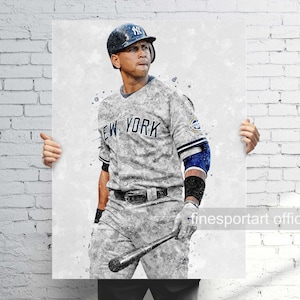 Alex Rodriguez Poster, Canvas, Baseball print, Sports wall art, Man Cave, Gift, Kids Room Decor