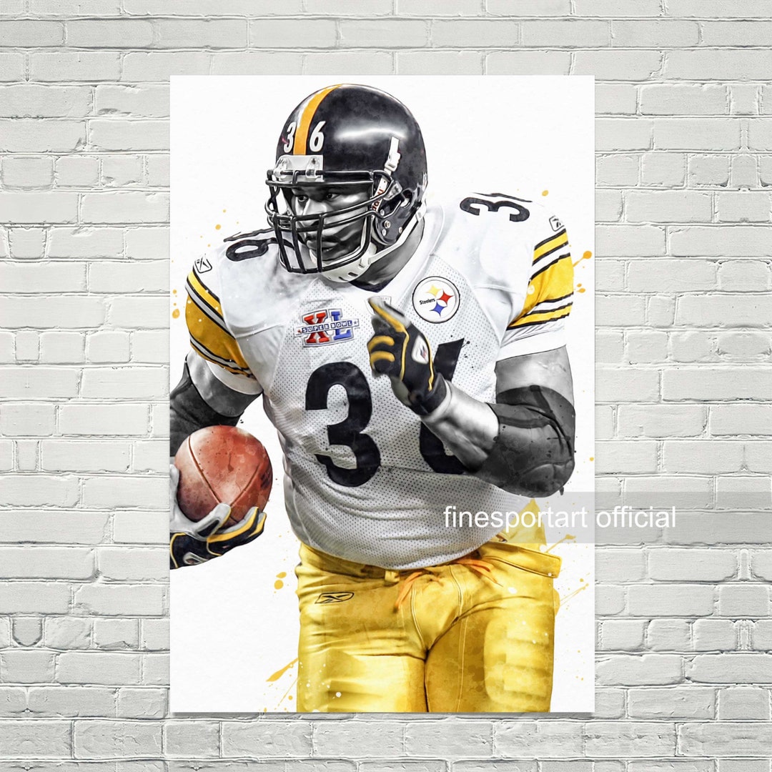 Jerome Bettis Pittsburgh Poster, Canvas, Football Print, Sports Wall