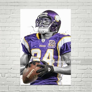Randy Moss Minnesota Poster, Canvas, Football print, Sports wall art, Kids room decor, Man Cave, Gift
