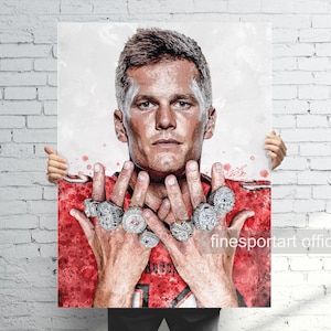 Tom Tampa Poster, Canvas, Football print, Sports wall art, Man Cave, Gift, Kids Room Decor