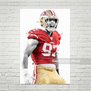 Nick Bosa San Francisco Poster, Canvas, Football print, Sports wall art, Kids room decor, Man Cave, Gift