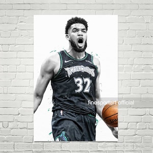 Karl-Anthony Towns Minnesota Poster, Canvas, Basketbalprint, Sportmuurkunst, Kinderkamerdecor, Man Cave, Cadeau