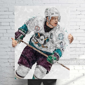 Paul Kariya Anaheim, Canvas, Hockey print, Sports wall art, Man Cave, Gift, Kids Room Decor