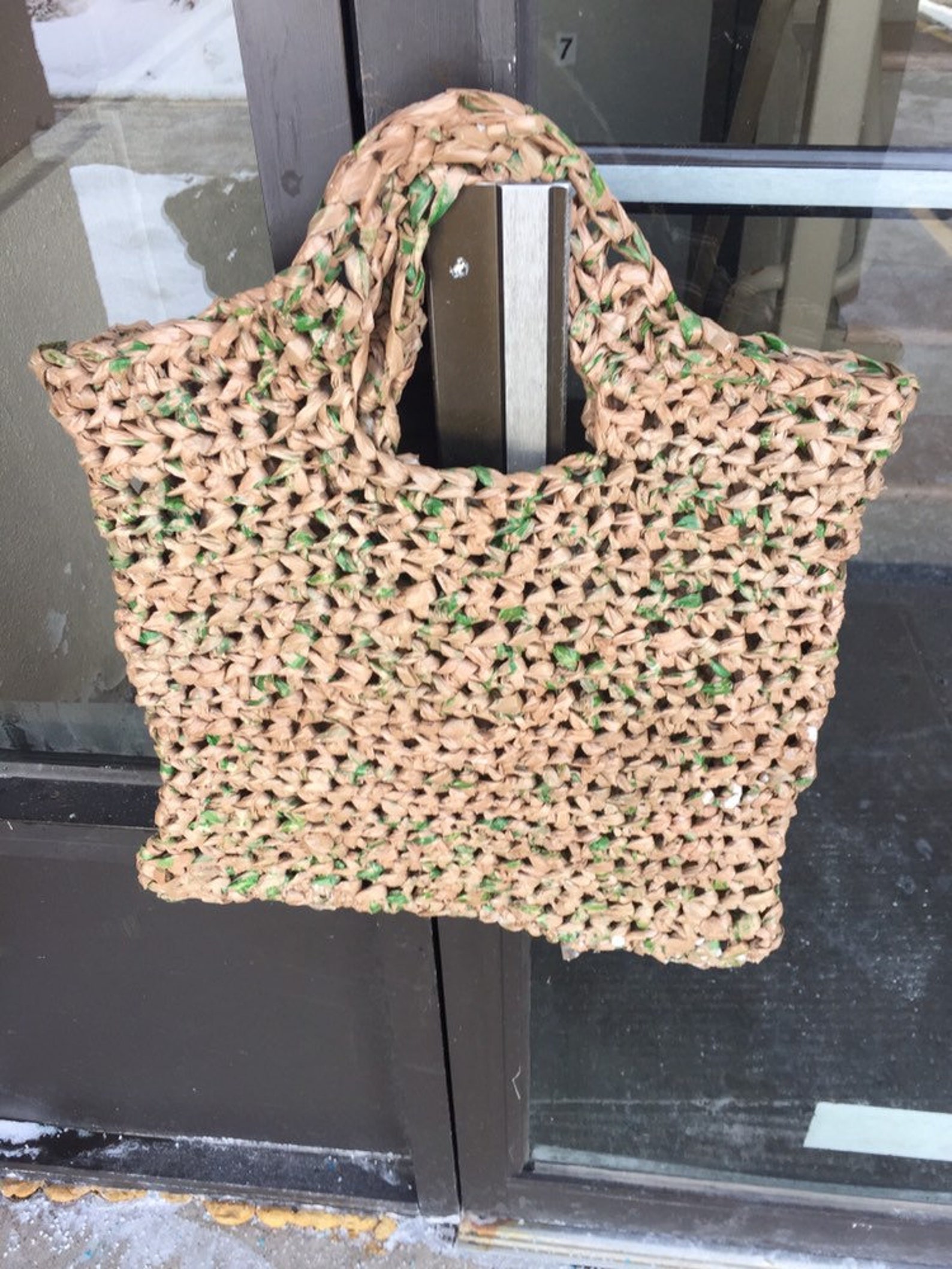 Reuseable Plarn Tote Bag Made from Recycled Plastic Bags | Etsy