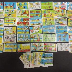 Vintage Bubble Chewing Gum Wrappers Donald Duck 1990s.Gum inserts Goofy. set 85 pcs.Mickey Mouse chewing gum liners