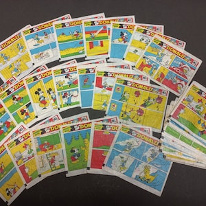 Vintage Bubble Chewing Gum Wrappers Donald Duck ML 1980s.Gum inserts Goofy. set 30 pcs.Mickey Mouse chewing gum liners