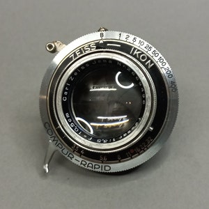 Antique Vintage Lens Compur Rapid Zeiss Ikon, Carl Zeiss Jena, Tessar 1:3,5 F=10.5cm