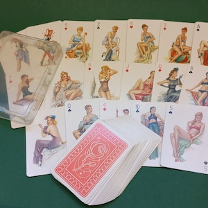 Karty do gry Vintage Pin Up, pełny zestaw 55 sztuk, Karty do gry Vintage, Karty do gry NRD