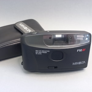 Vintage Camera Minolta F10BF, Film Camera Minolta 1990s., Point and Shot Camera, Working Film Camera