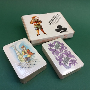 Cartas de paciência vintage soviéticas "lembrança" 2 pacotes NOVOS!!!, cartas de jogar colecionáveis da URSS, jogos de cartas