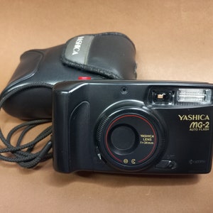 Vintage Camera Yashica MG-2, Film Camera Yashica 1990s.Point and Shot Camera, Working Film Camera