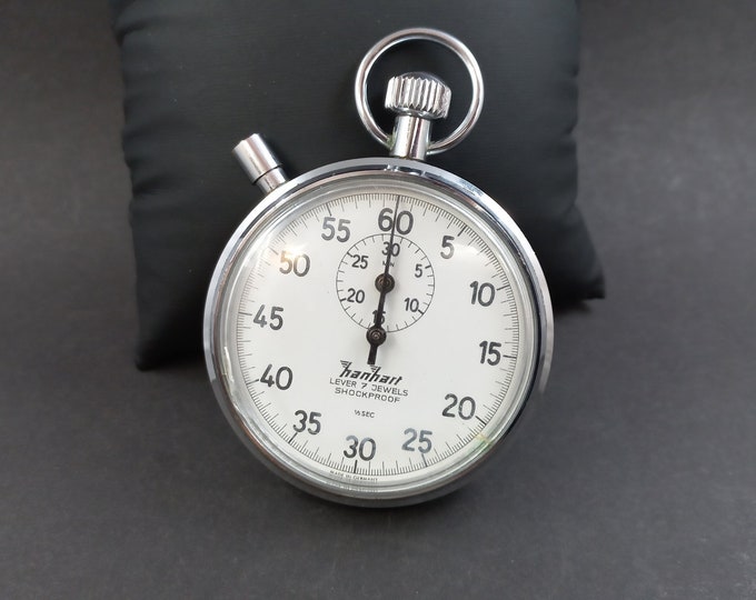 Vintage Hanhart Stopwatch, Pocket Stopwatch 1/5 Second 60,made in