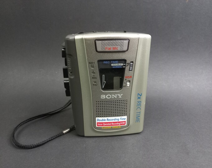 Vintage Sony VOR Cassette Tape Recorder, Handheld Voice Operated
