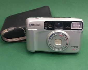 Vintage Camera Samsung Maxima Zoom 80, Film Camera Samsung 1990s, Point and Shot Camera, Working Film Camera