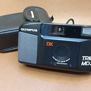 Vintage Camera Olympus Trip MD3, Filmcamera Olympus jaren 1990., Point and Shot Camera, Werkende Filmcamera