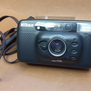 Vintage Camera Nikon AW 35, Film Camera Nikon 1990s, Point and Shot Camera, Working Film Camera