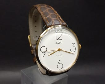Relógio feminino vintage soviético Zaria NOVO!!!, Relógio mecânico URSS, Relógio russo raro