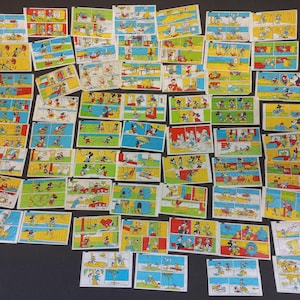 Vintage Bubble Chewing Gum Wrappers Donald Duck 1990s.Gum inserts Goofy. set 85 pcs.Mickey Mouse chewing gum liners
