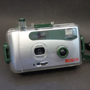 Caixa à prova d'água Bosch para câmera vintage, câmera de filme Bosch dos anos 90., câmera automática, câmera de filme funcional