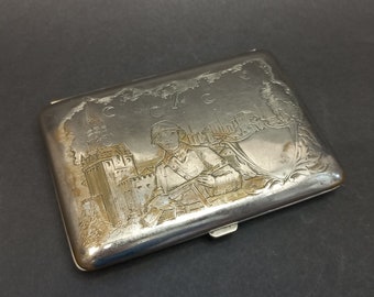 Soviet Vintage Handmade Cigarette Case, Trench Creativity, Collectible USSR Cigarette Holder Case