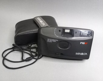 Vintage Camera Minolta F10BF, Film Camera Minolta 1990s., Point and Shot Camera, Working Film Camera