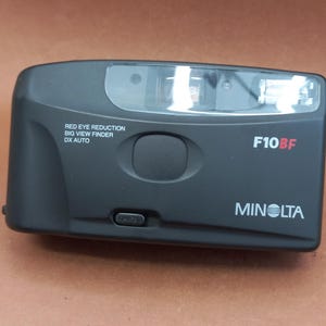 Vintage Camera Minolta F10BF, Film Camera Minolta 1990s., Point and Shot Camera, Working Film Camera