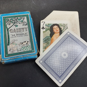 Vintage Sammelspielkarten, schöne Mädchen 1970er Jahre, seltene Spielkarten mit Jokern, tolle Sammelkarten