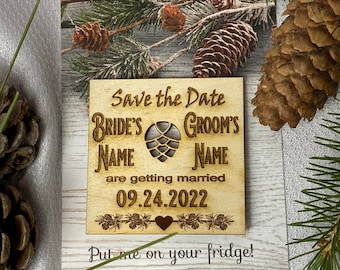 Rustic Save the Date, Wood Save-the-Date, Magnet Save the Date, Natural Save the Date, Wooden Magnet, Wedding Magnet, Personalized Save Date