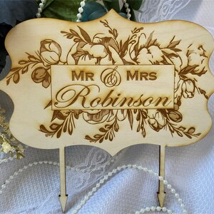 Rustic Wood Country Engraved Natural Wooden Wedding Cake Toppers Bridal Cake Decoration Laser Engraved Celtic
