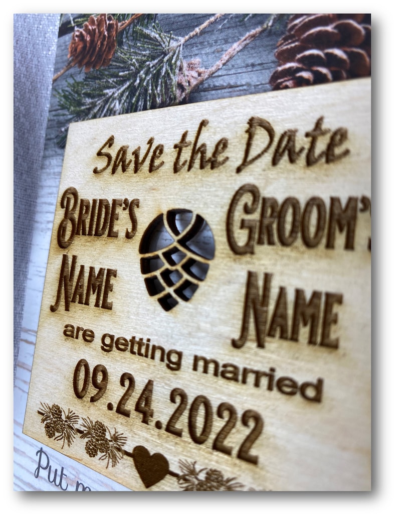 Wooden Magnet Natural Save the Date Magnet Save the Date Wood Save-the-Date Wedding Magnet Personalized Save Date Rustic Save the Date