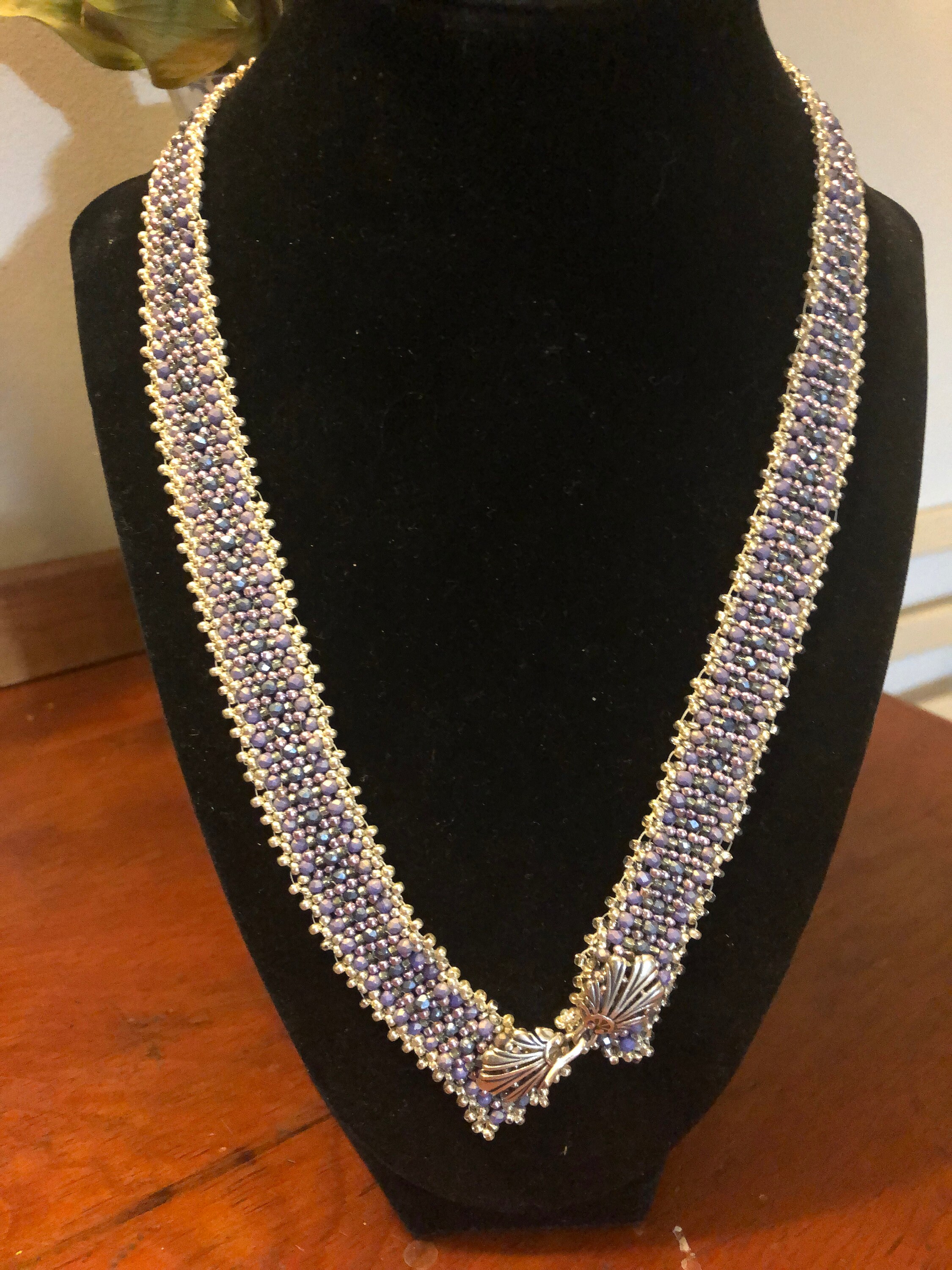 Beaded Necklace With Front Closure Etsy