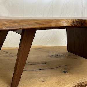 Custom Mid Century Modern George Nakashima Inspired Live Edge Black Walnut Coffee Table