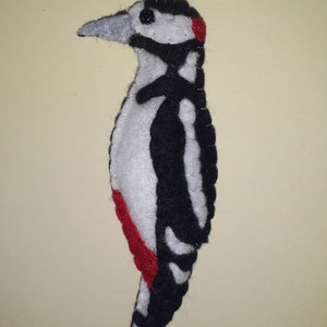 Handmade Felt Woodpecker Hanging Decoration (Made to Order)