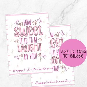 Saint Valentin, étiquette imprimable pour enseignant, comme c'est doux d'être enseigné par vous, téléchargement numérique