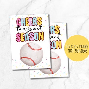 Prost auf eine süße Jahreszeit, Snack-Taschenanhänger für den Baseball-Spieltag, Baseball-Glücksanhänger, Sport-Snacks, Sport-Snack-Anhänger, Kindersport zum Ausdrucken
