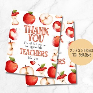 Apple Teacher Appreciation Week Gift Tag, afdrukbare tag, PTO-tag, digitale download